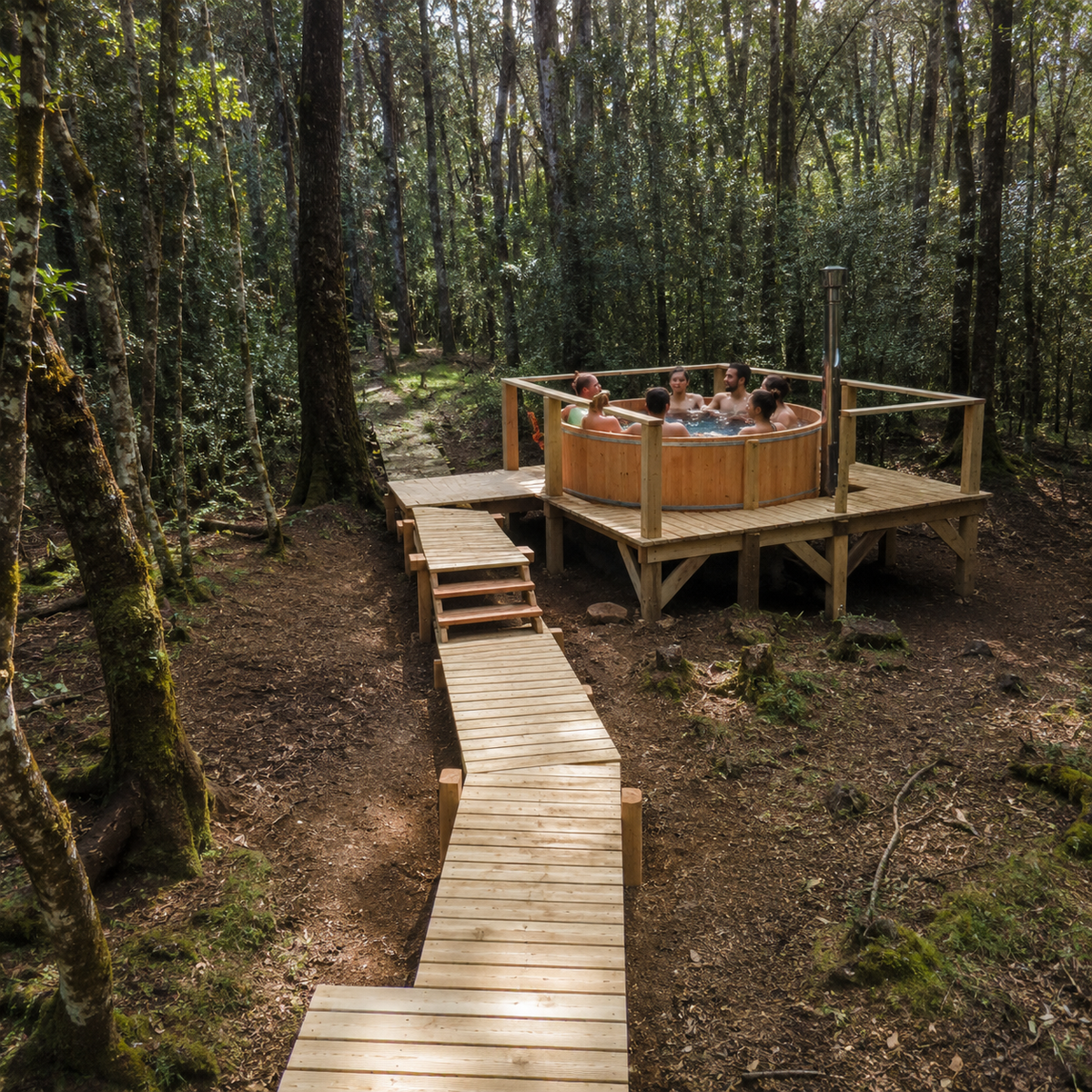 Tinaja Caliente de Madera Nativa Colico - 6 Personas | Ø 180 cm