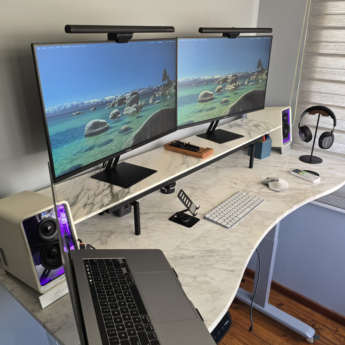 Alzador Pantalla Mármol Ergonómico | Soporte Monitor 15cm