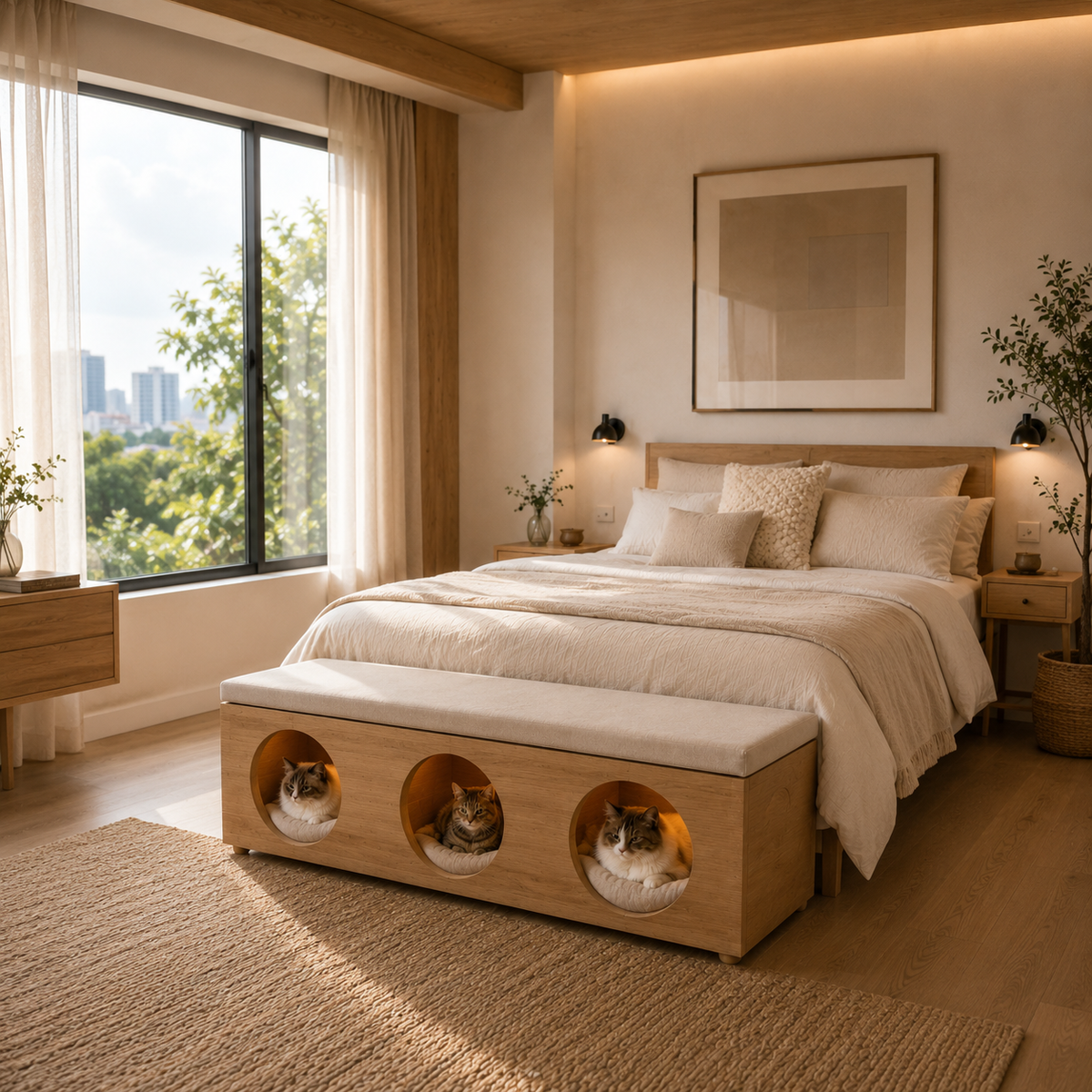 Cama de Madera para Mascotas Premium - Lenga Natural