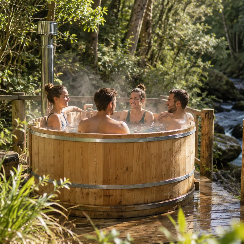 Tinaja Caliente de Madera Nativa Llaima — 4 Personas | Ø 140 cm