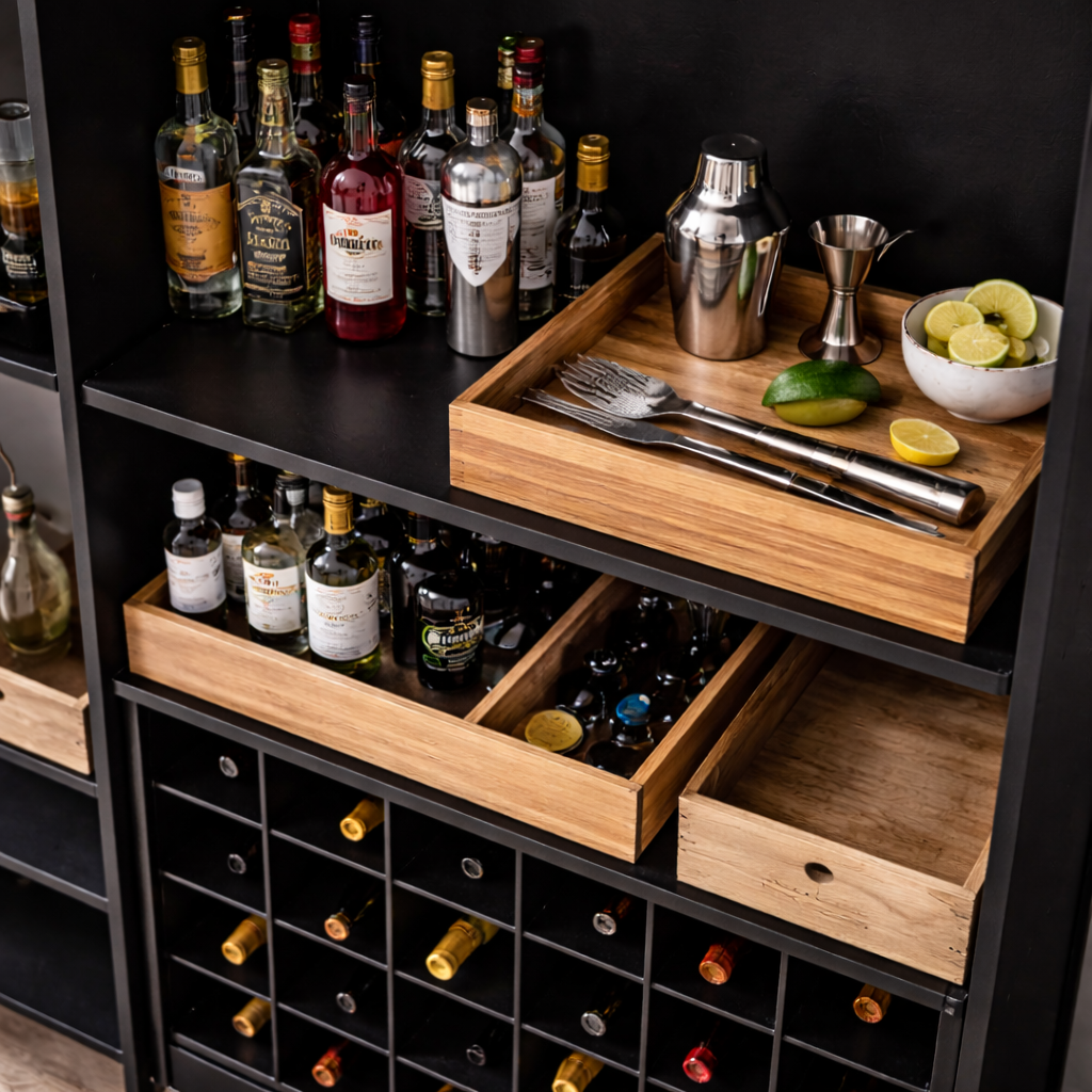 Estanteria Bar San Petersburgo Roble - Mueble Bar Living LED