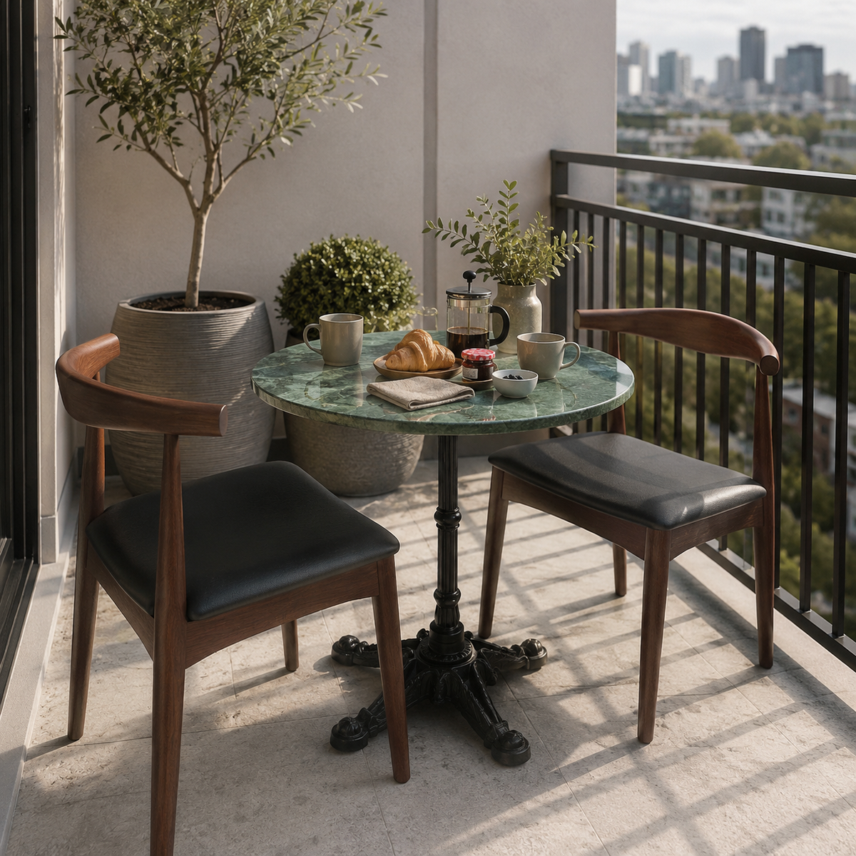 Mesa terraza base parisina marmol