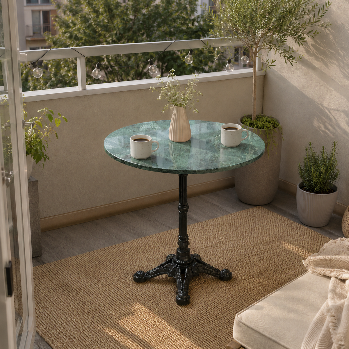 Mesa terraza base parisina marmol