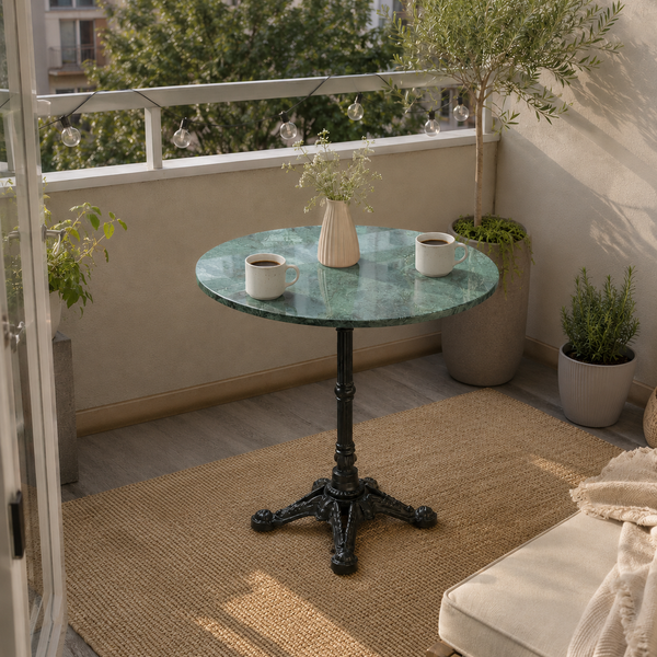 Mesa terraza base parisina marmol