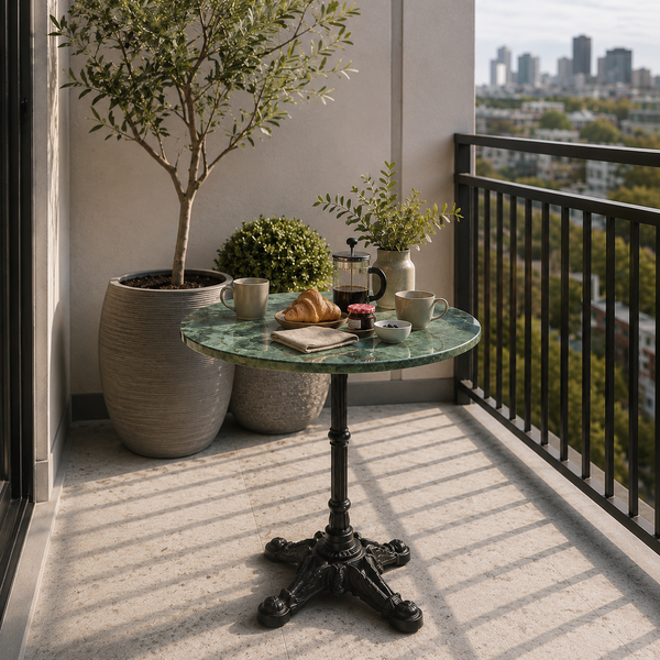Mesa terraza base parisina marmol