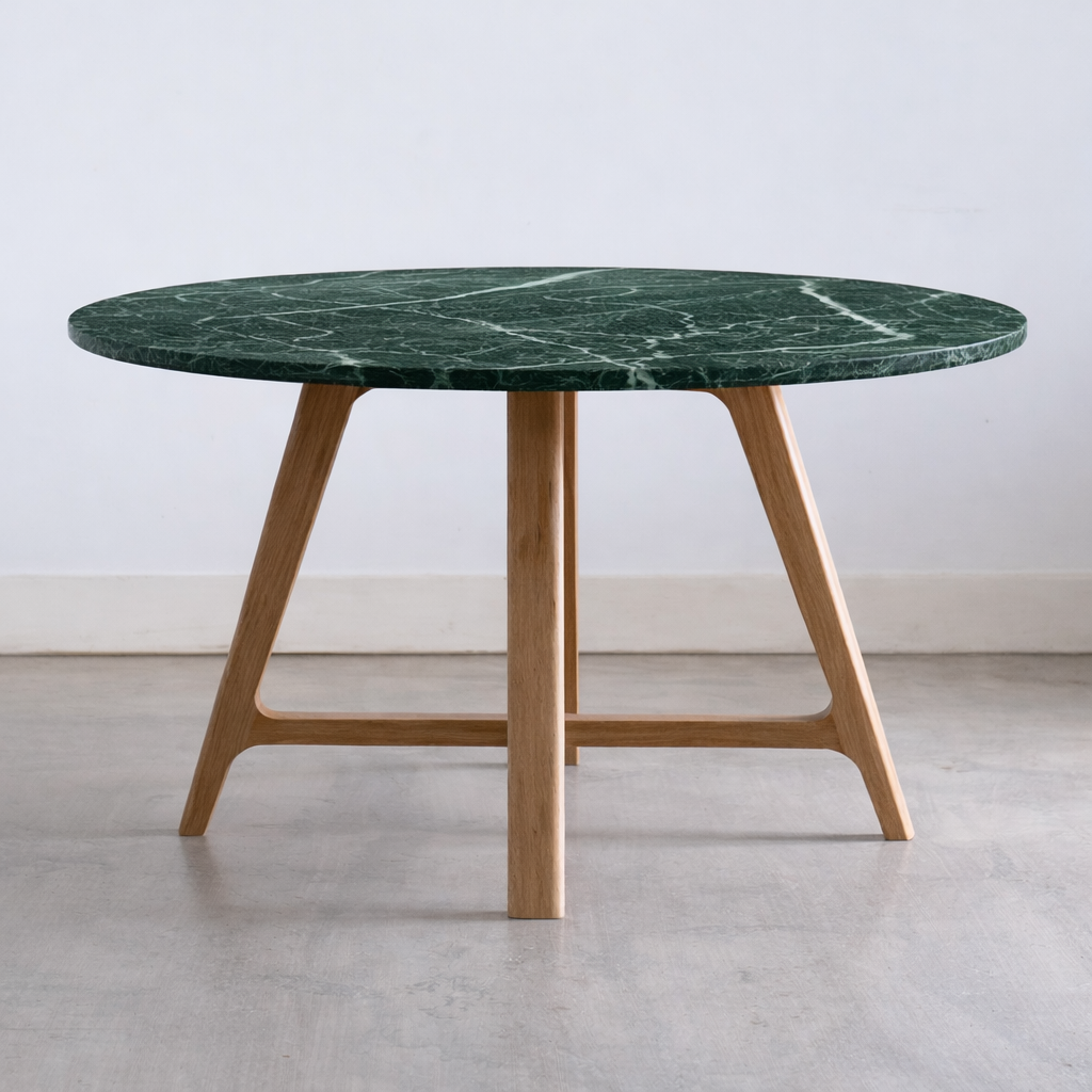 Comedor Redondo Vercelli | Mármol y madera Nativa