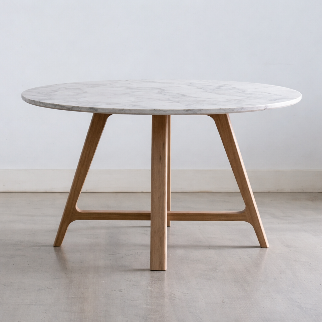 Comedor Redondo Vercelli | Mármol y madera Nativa