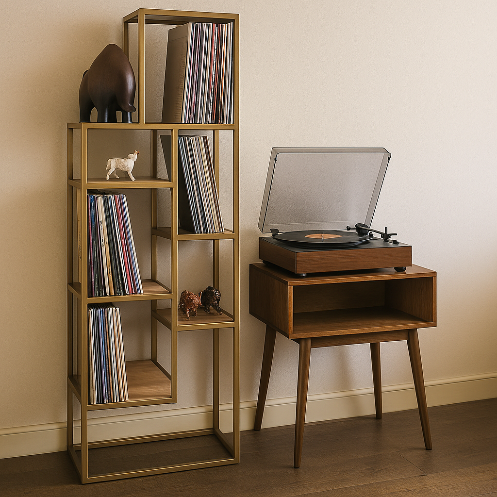 Estante Carmen para Vinilos - Diseño Nórdico en Acero
