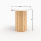 Mesa Lateral madera marmol Ilse living 