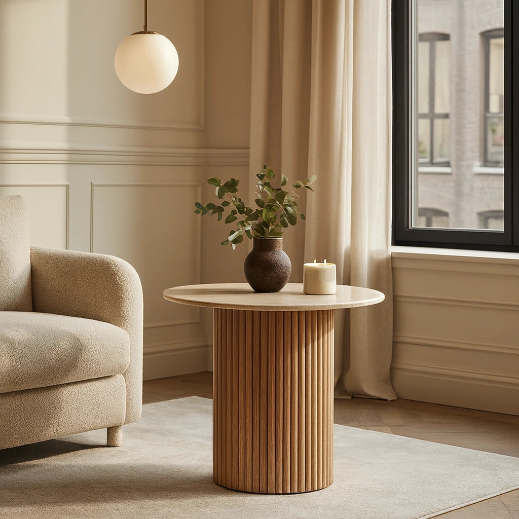 Mesa Lateral madera marmol Ilse 2