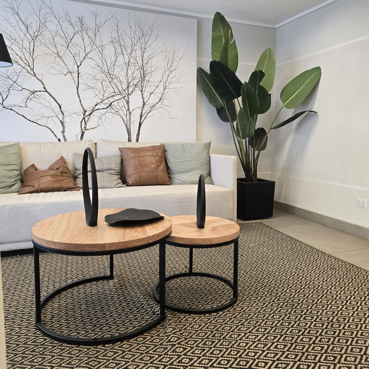 Mesa de Centro Nido Kallfu - Cubiertas Redondas Madera Nativa