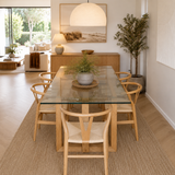 Mesa de comedor de vidrio rectangular borago nordica