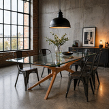 Mesa de comedor de vidrio rectangular