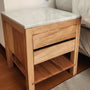 Velador Nordico madera Marmol Di Pusiano