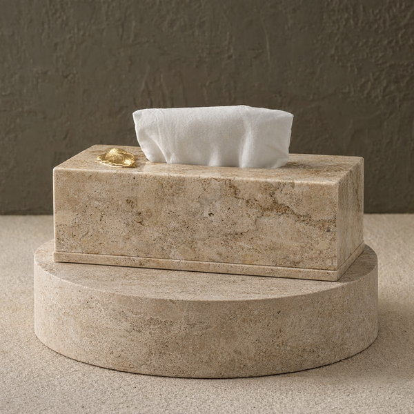 caja de panuelos baño marmol 
