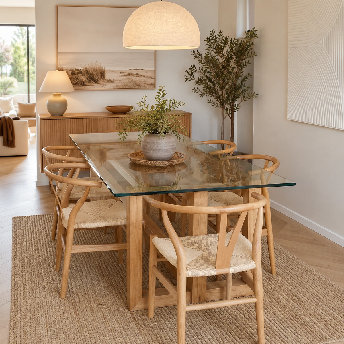 comedor de vidrio rectangular 