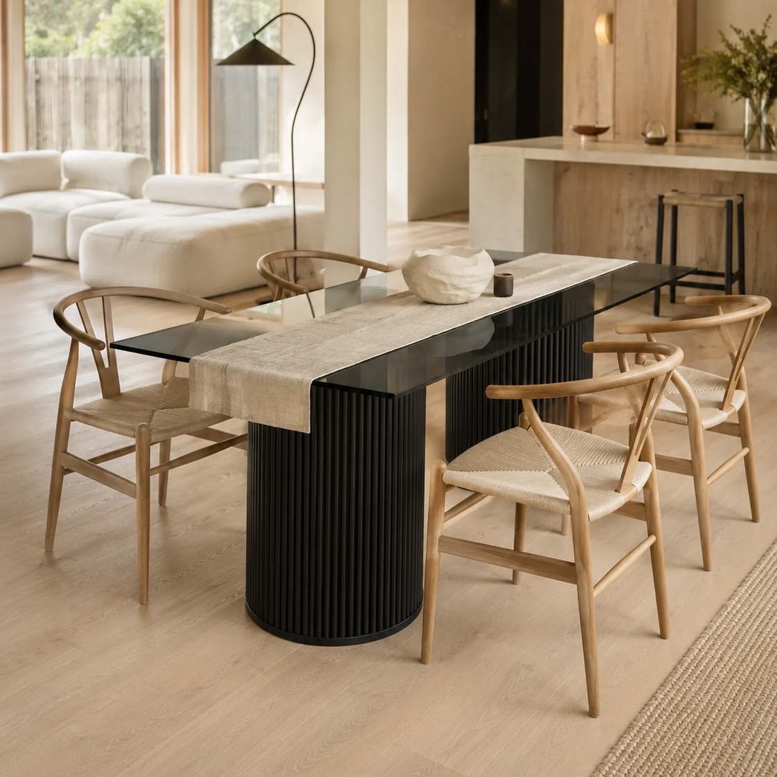 Mesa de comedor vidrio rectangular Villarica