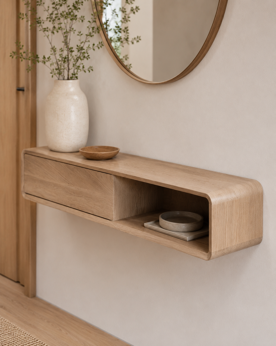 Recibidor Varzi - Arrimo Flotante Madera Nativa