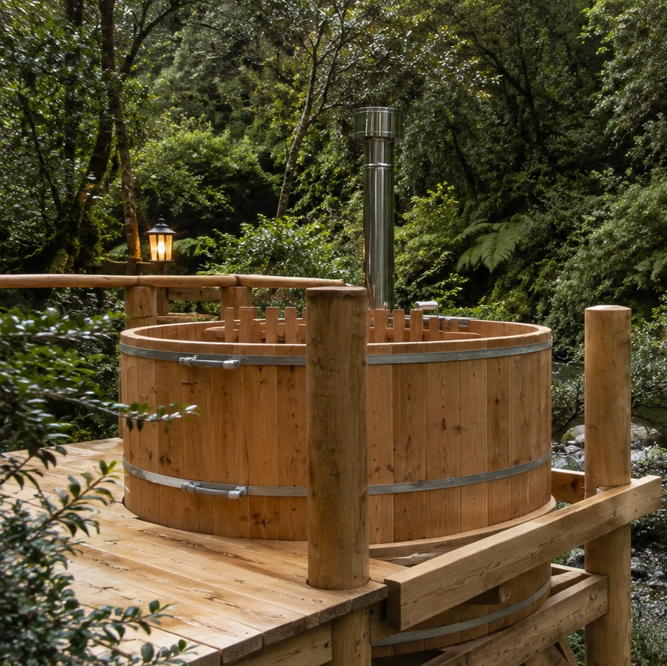 Tinaja Caliente de Madera Nativa Cunco — 2 Personas | Ø 120 cm